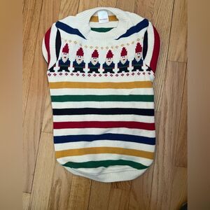Colorful Striped Sweater with Gnome Design